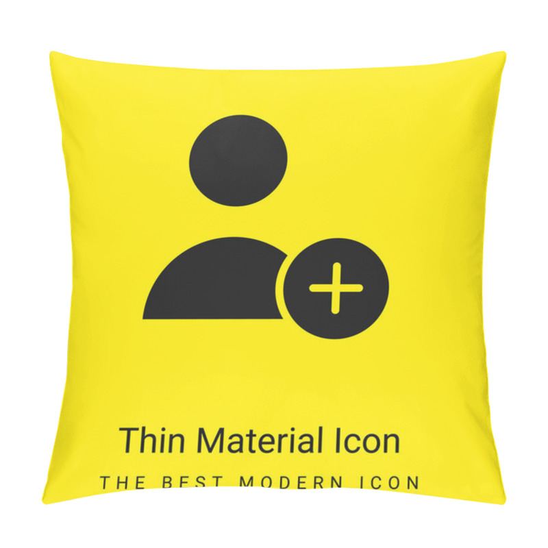 Personality  Add User Minimal Bright Yellow Material Icon Pillow Covers