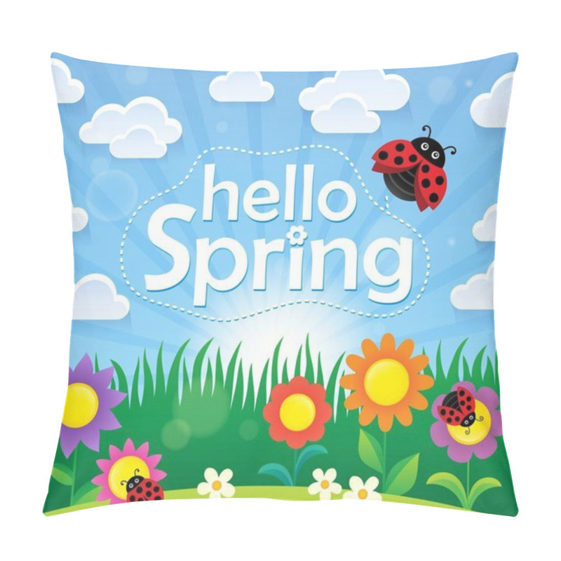 Personality  Hello Spring Theme Image 2 Pillow Covers