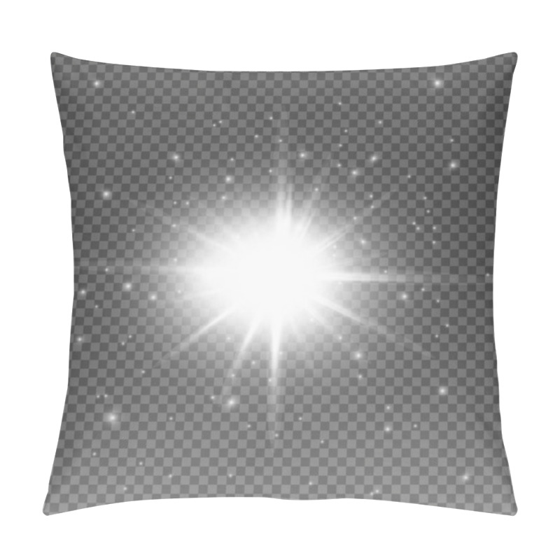 Personality  White Glowing Light Explodes On A Transparent Background. Sparkling Magical Dust Particles. Bright Star. Transparent Shining Sun, Bright Flash. Vector Sparkles. To Center A Bright Flash Pillow Covers