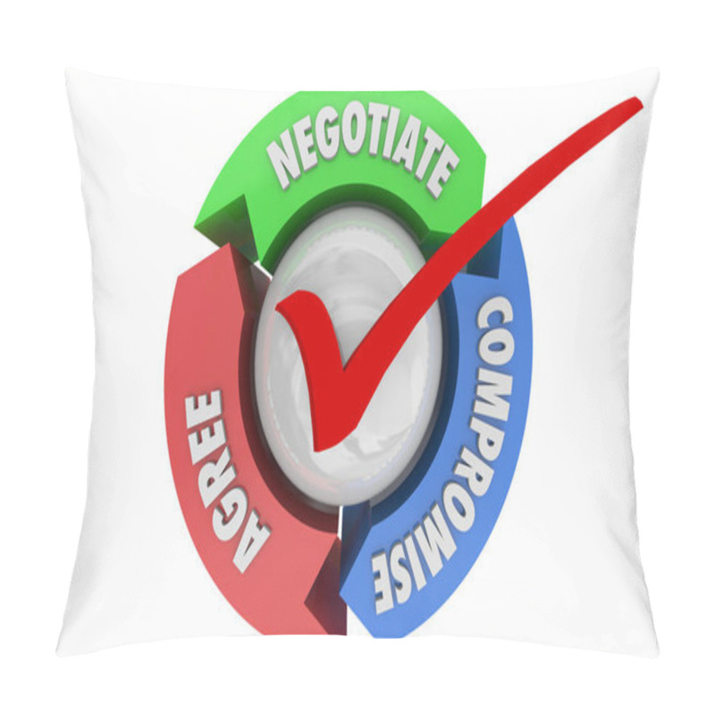 Personality  Negotiation Compromise Agree Settle Deal 3d Illustration Pillow Covers