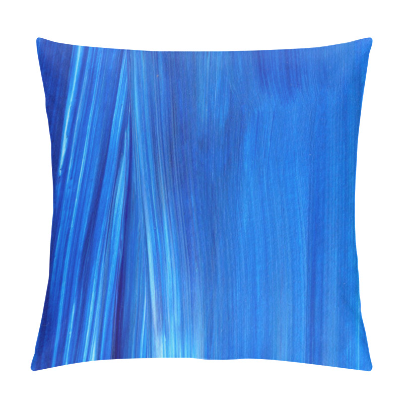 Personality  Blue Abstract Acrylic Painting For Use As Background, Texture, Design Element. Modern Art With Brush Stroke Texture Pillow Covers