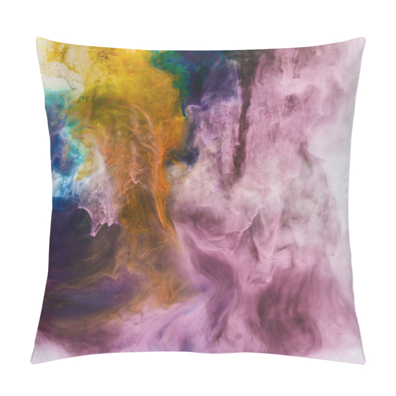 Personality  Creative Background With Violet And Orange Swirls Of Paint Pillow Covers