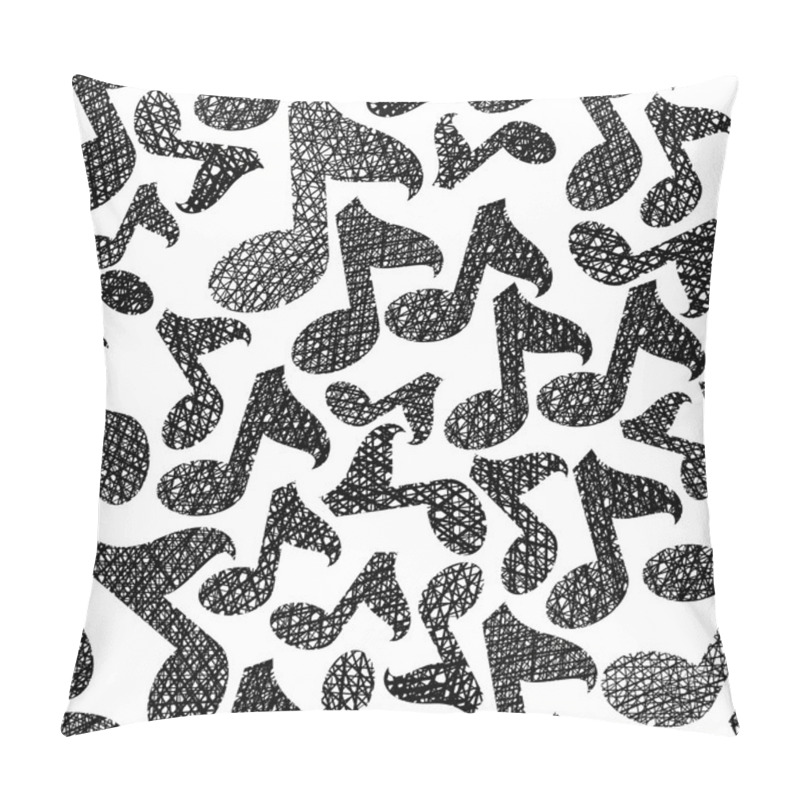 Personality  Music Theme Seamless Pattern, Musical Notes Repeating Vector Bac Pillow Covers