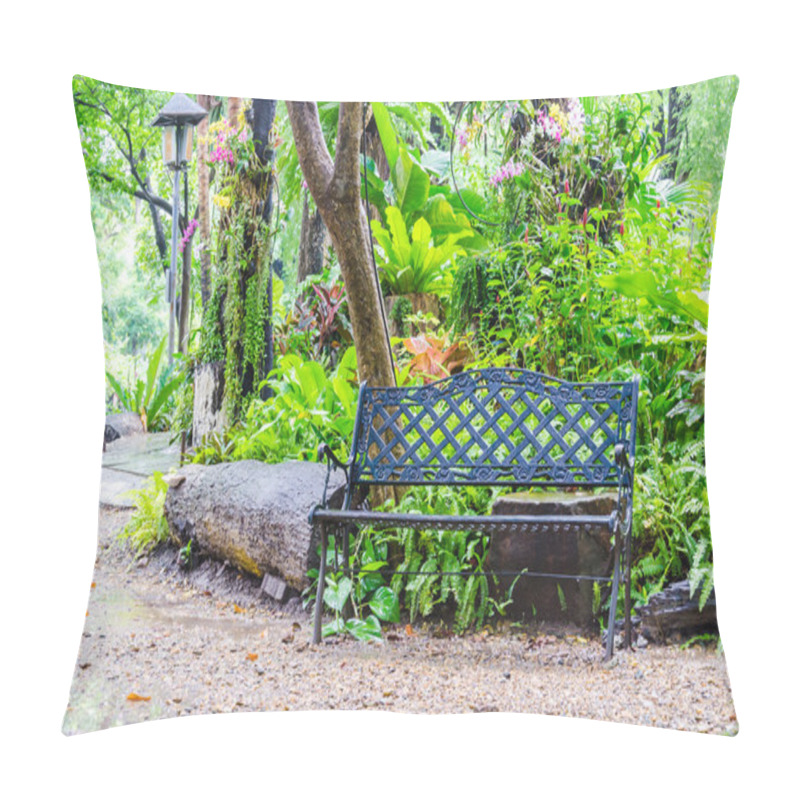 Personality  Bench In The Garden Park Pillow Covers