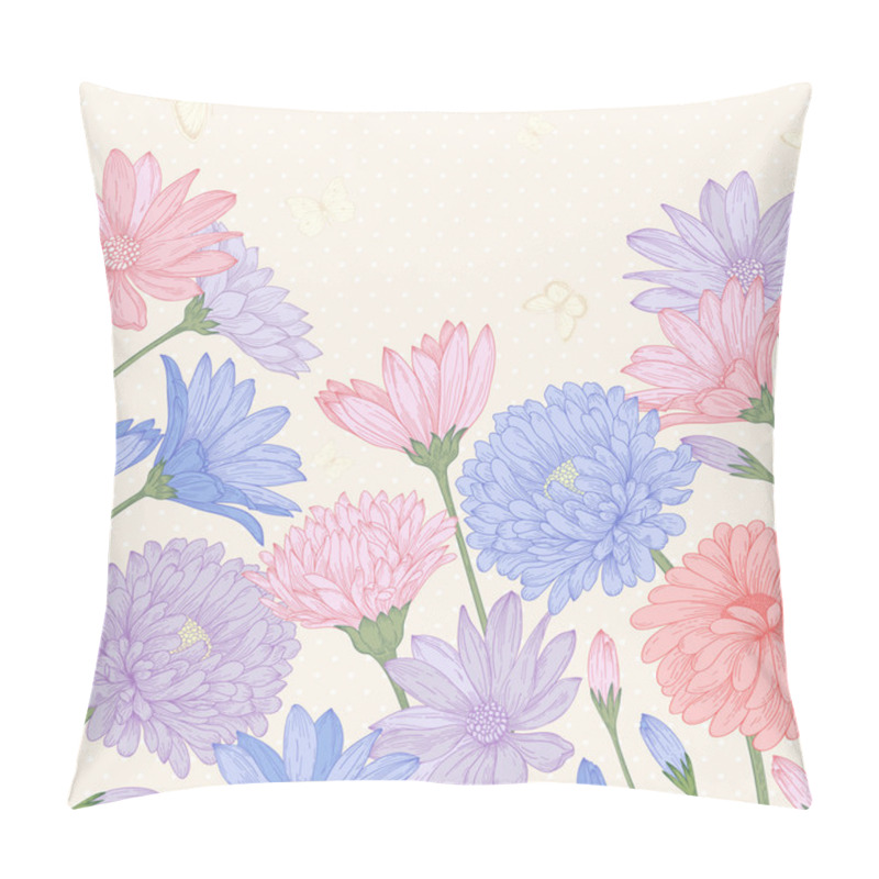 Personality  Flowers Asters And Daisies Pillow Covers