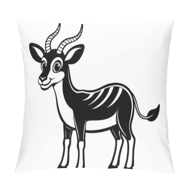 Personality  Cute Antelope With Big Eyes And Striped Legs In Cartoon Style Pillow Covers