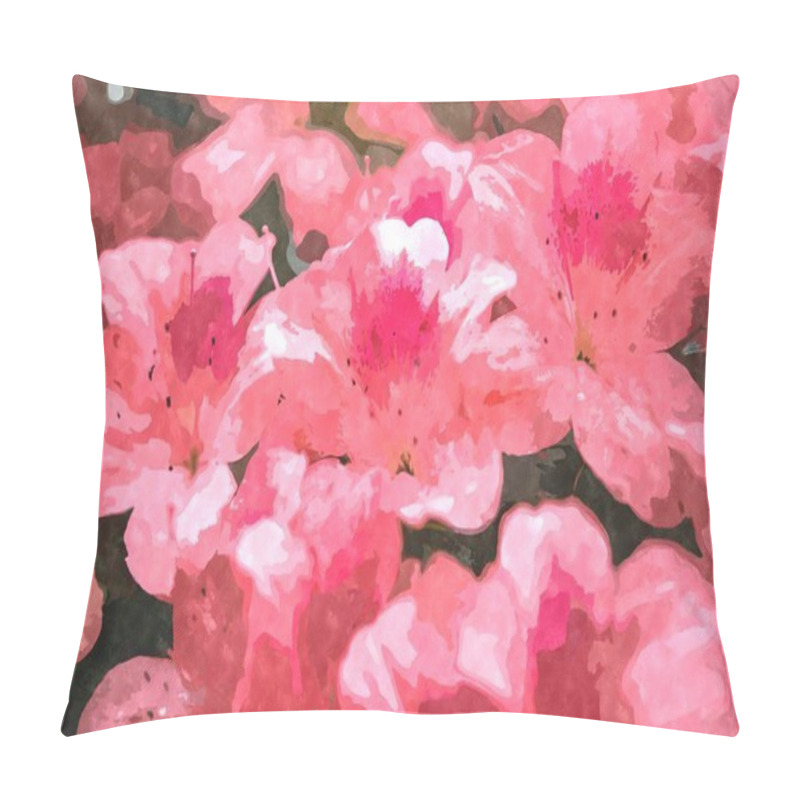 Personality  Watercolor Flower Painting Illustration.Exotic Flowers Blooming In Botanical Garden In Spring Season.Beautiful Floral Wallpaper Painted With Water Color On Canvas For Poster And Postcard Design Pillow Covers