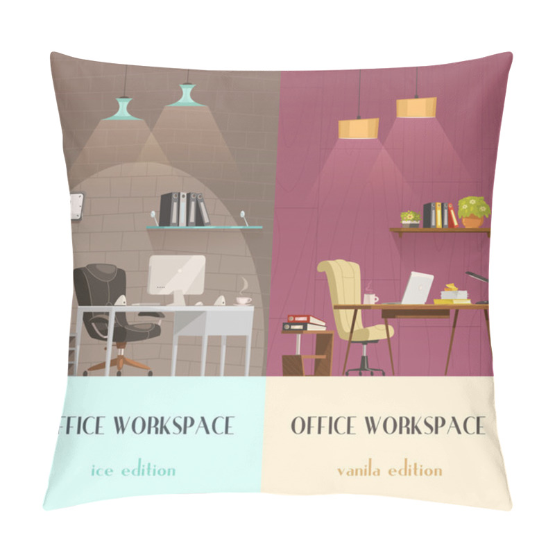 Personality  Office Interior Lighting 2 Cartoon Banners  Pillow Covers