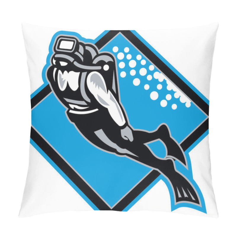 Personality  Scuba Diver Diving Retro Pillow Covers