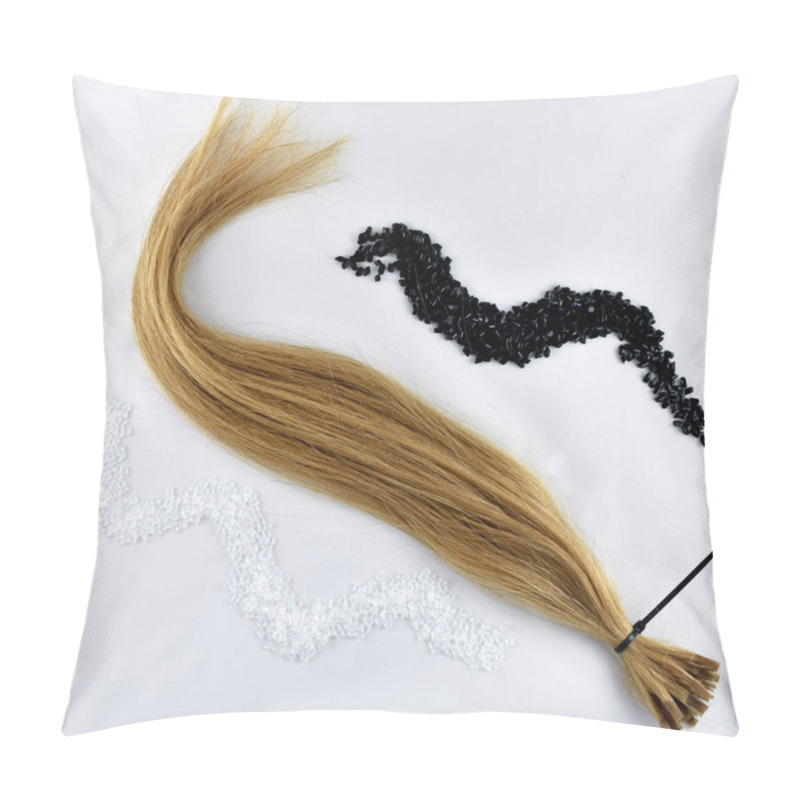 Personality  Strand Of Blond Hair On A White Background Pillow Covers