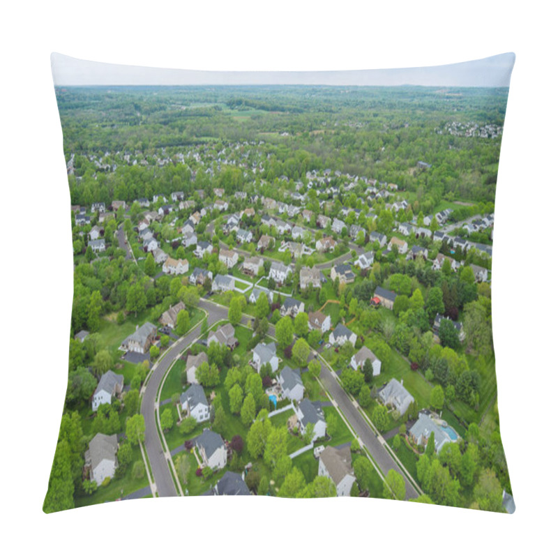 Personality  Aerial View Of Single Family Homes, A Residential District East Brunswick New Jersey USA Pillow Covers