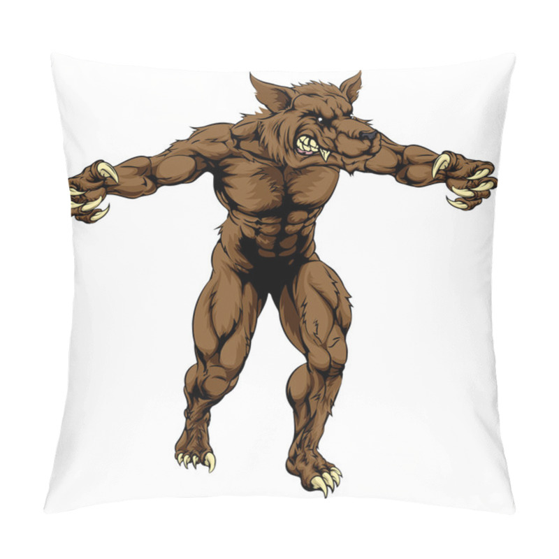 Personality  Werewolf Or Sports Wolf Mascot Pillow Covers