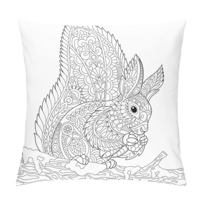 Personality  Zentangle Stylized Squirrel Pillow Covers