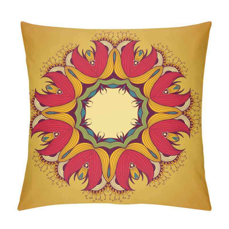 Personality  Ornamental Round Lace Pattern Is Like Mandala Pillow Covers