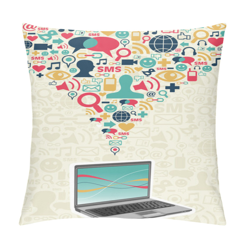 Personality  Social Media Computer Connection Pillow Covers