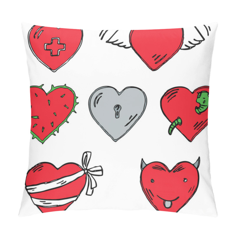 Personality  A Set Of Different Cartoon Hearts Pillow Covers