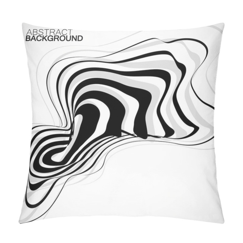 Personality  Abstract Black And White Striped Shape. Futuristic Geometric Style. Vector Illustration Pillow Covers