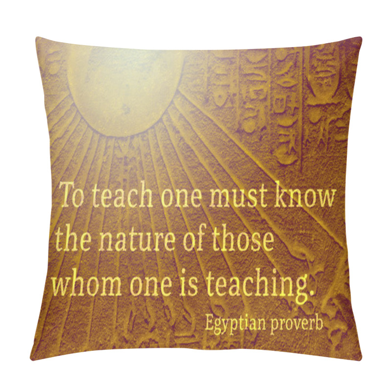 Personality  To Teach One Must Know The Nature Of Those Whom One Is Teaching - Ancient Egyptian Proverb Citation Pillow Covers