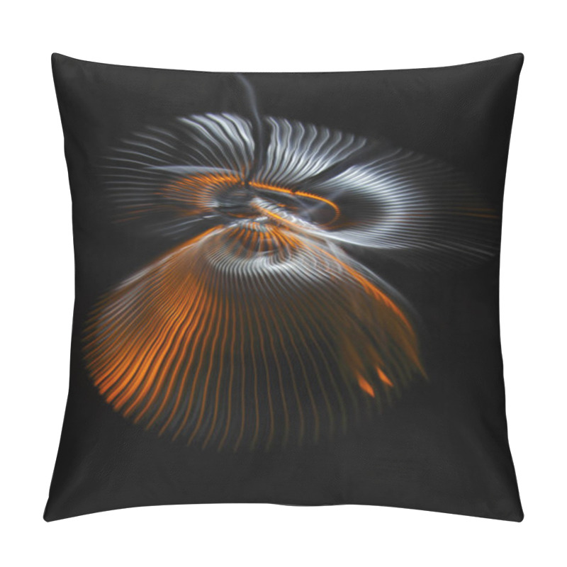 Personality  Multicolored Twisted Ordered Parallel Lines On A Black Background. Light In Motion. Color Abstraction. Pillow Covers