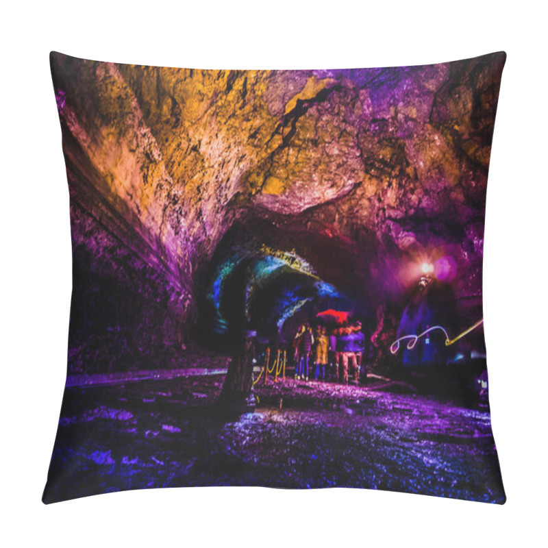 Personality  Jeju, South Korea - April 8,2018: The Manjanggul Cave Is One Of The Finest Lava Tunnels In The World, And Is A Designated Natural Monument, Which Is A UNESCO World Heritage Site. Pillow Covers