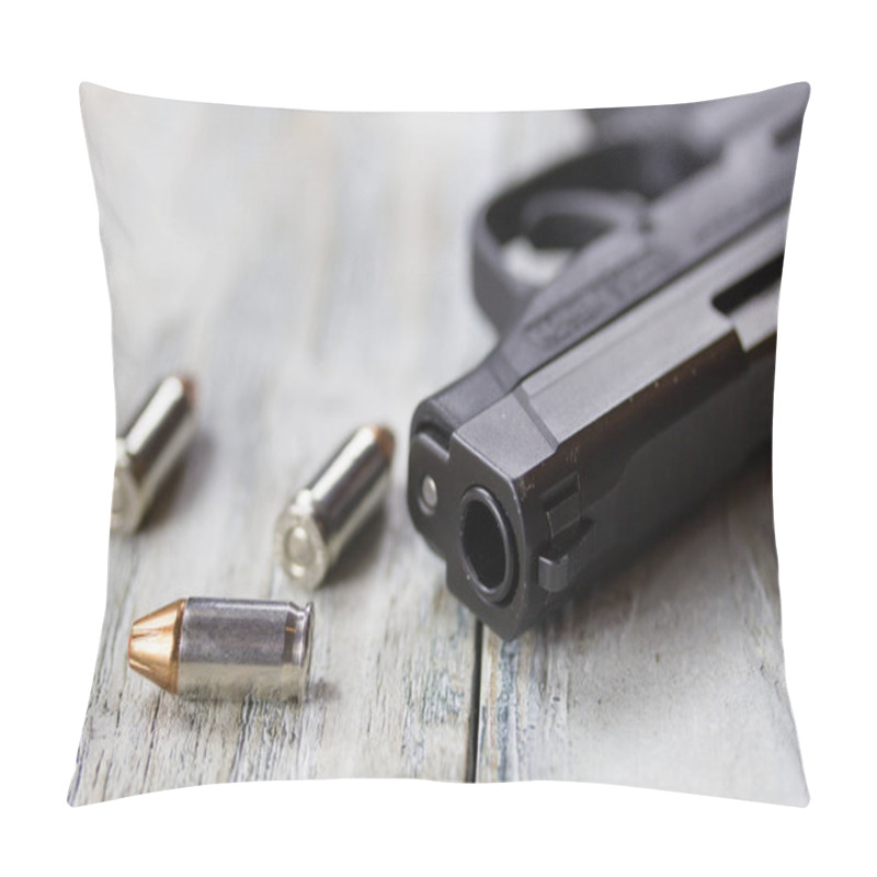 Personality  Pistol Handgun And Bullets Pillow Covers