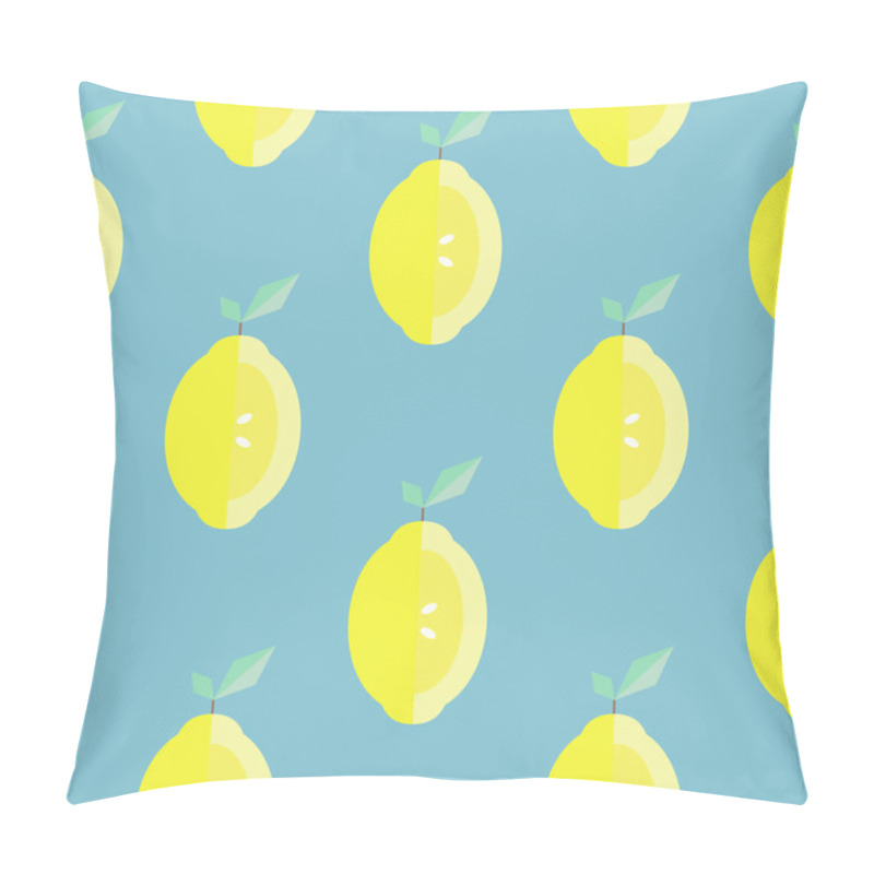 Personality  Lemon Slices Pattern On Blue Background Pillow Covers