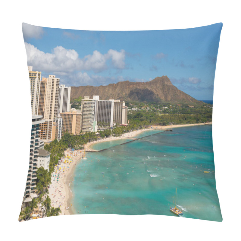 Personality  Waikiki Beach In Summer Pillow Covers