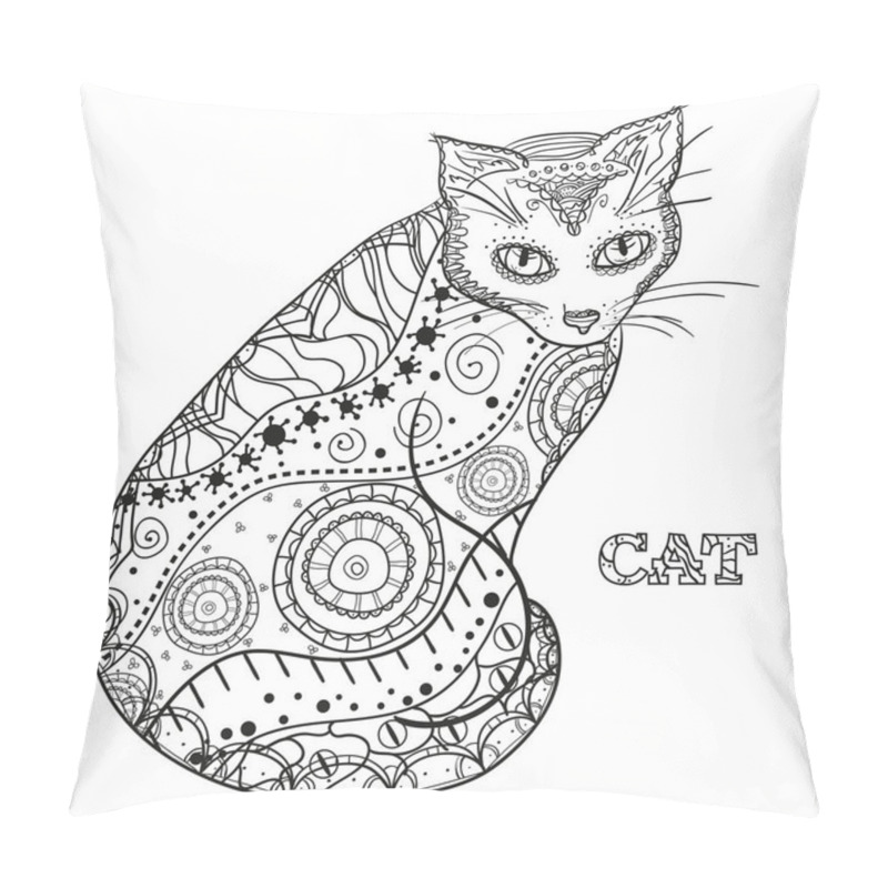 Personality  Cat. Design Zentangle. Pillow Covers