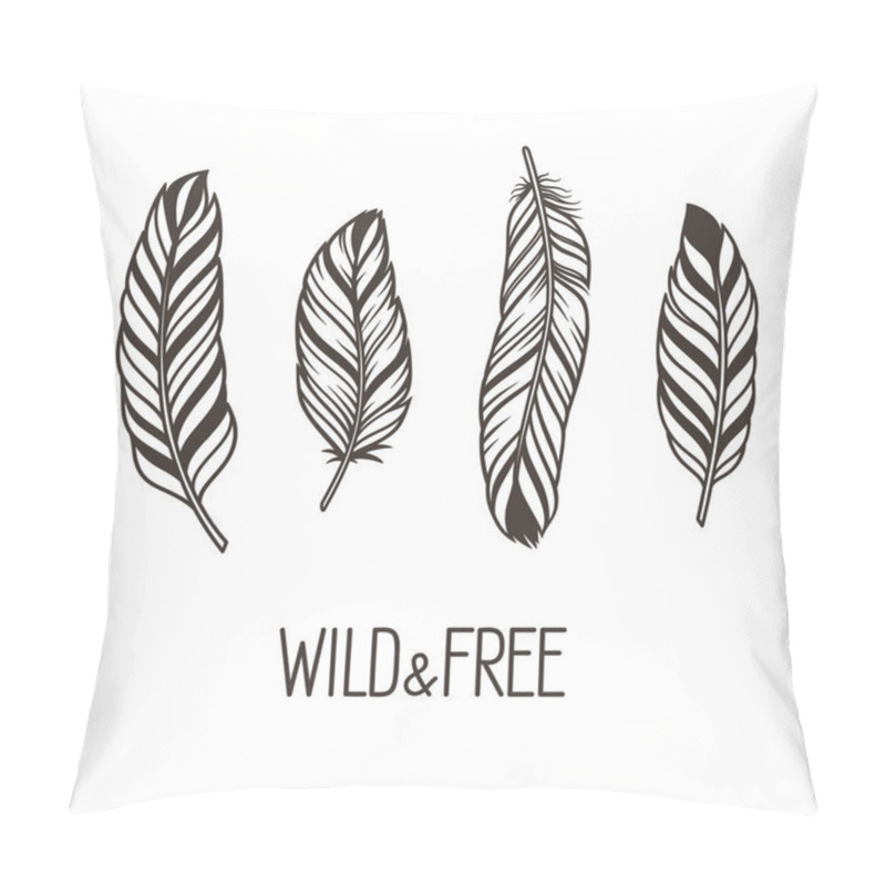 Personality  Feathers Set Pillow Covers