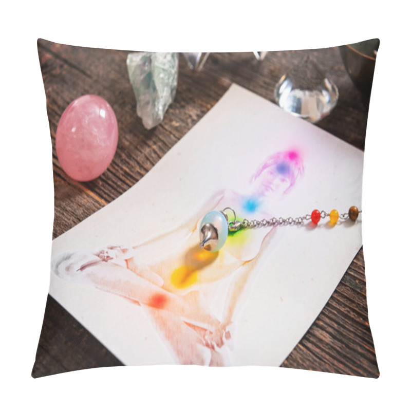 Personality  Chakras Over A Human Body Pillow Covers