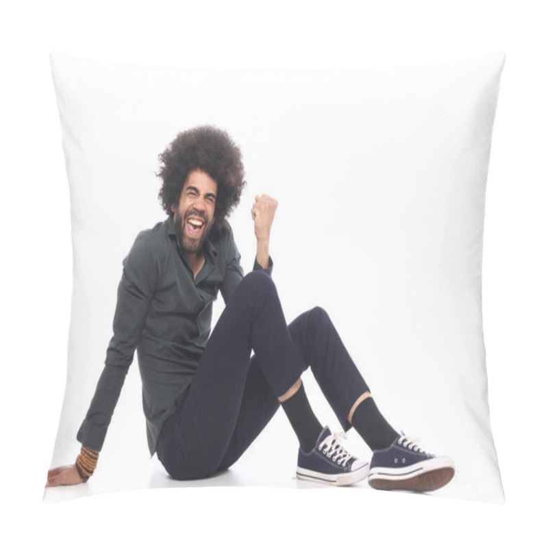 Personality  Portrait Of A Man With An Afro Pillow Covers