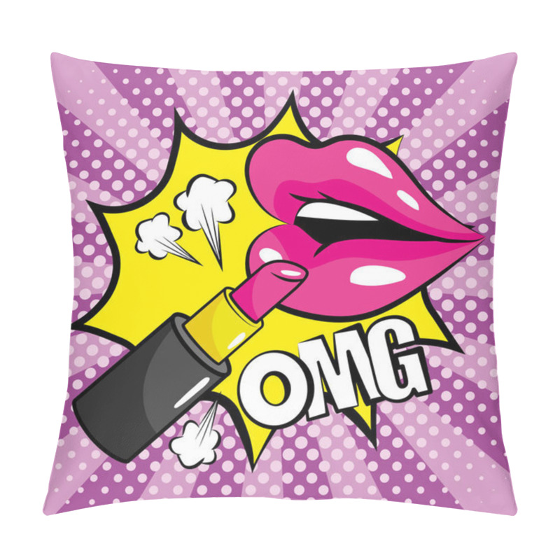 Personality  Fashion Star With Cute Mouth And Lipstick Pillow Covers