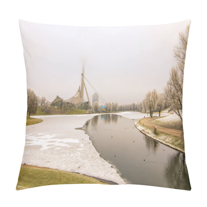 Personality  Iced Lake At The Olympia Park In Munich, Germany Pillow Covers