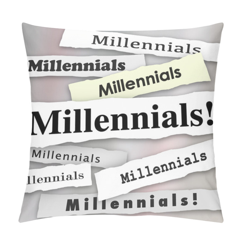 Personality  Millennials Word In Newspaper Headlines Pillow Covers