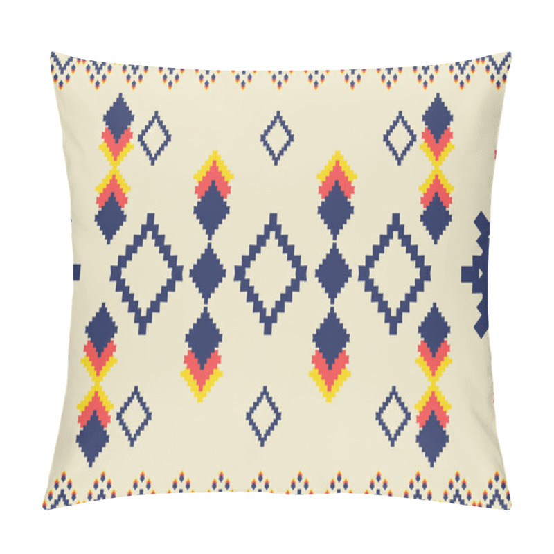 Personality  Navajo Native American Fabric Seamless Pattern,geometric Tribal Ethnic Traditional Background, Design Elements, Design For Carpet,wallpaper,clothing,rug,interior,embroidery Vector Illustration. Pillow Covers