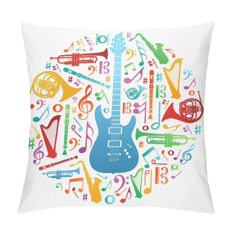 Personality  Love For Music Concept Illustration Background Pillow Covers