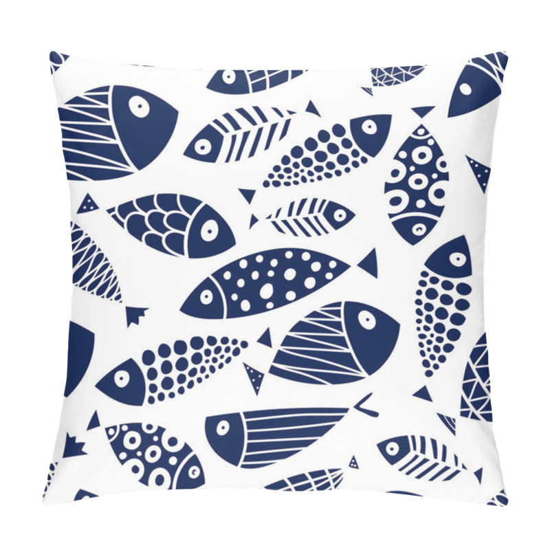 Personality  Cute Fish.  Kids Background. Seamless Pattern. Pillow Covers