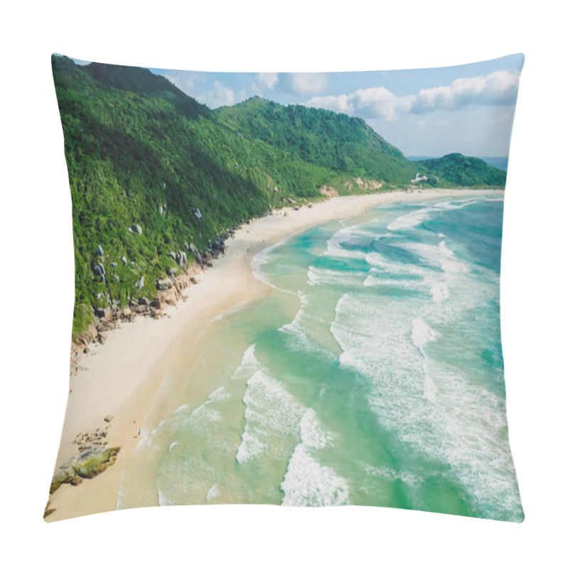 Personality  Amazing Beach And Ocean With Waves In Brazil, Florianopolis. Aerial View Of Praia Da Galheta Pillow Covers