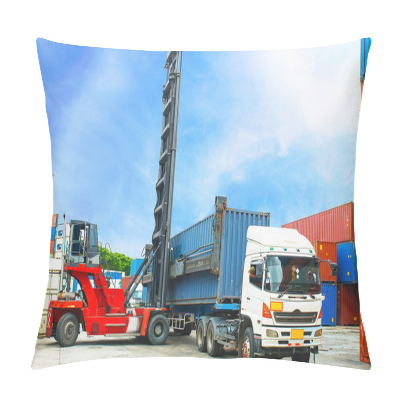 Personality  Crane Lifter Handling Container Box Loading To Truck Pillow Covers