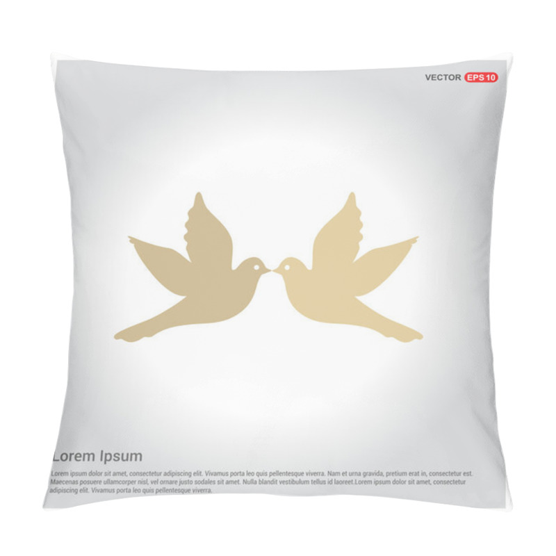 Personality  Two Flying Doves Icon  Pillow Covers