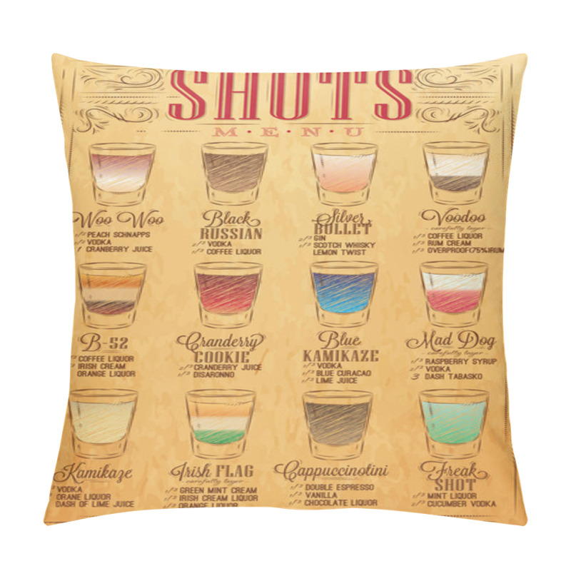 Personality  Shots Menu Kraft Pillow Covers