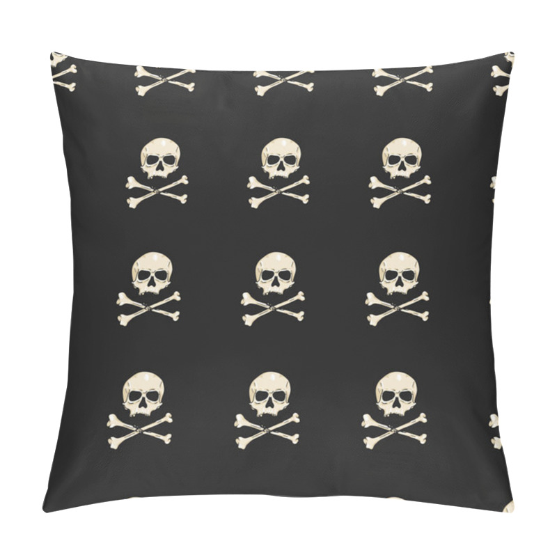 Personality  Vector Seamless Pattern Of Pirate Skulls With Cross Bones Pillow Covers