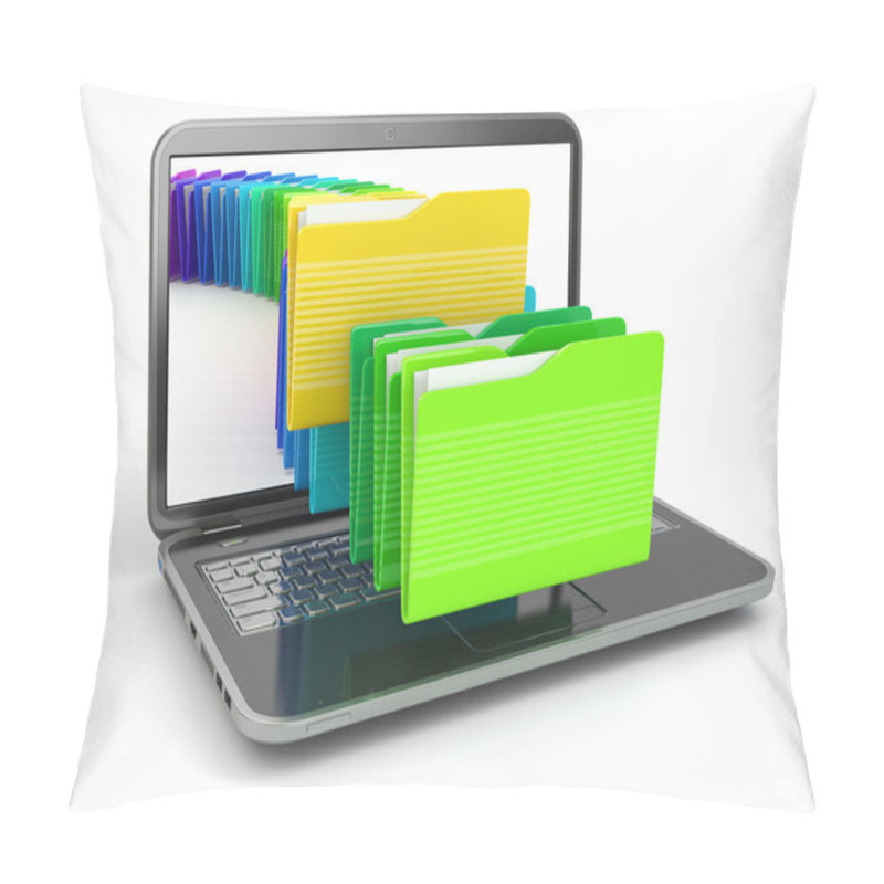 Personality  Laptop And Computer Files In Folders. Pillow Covers