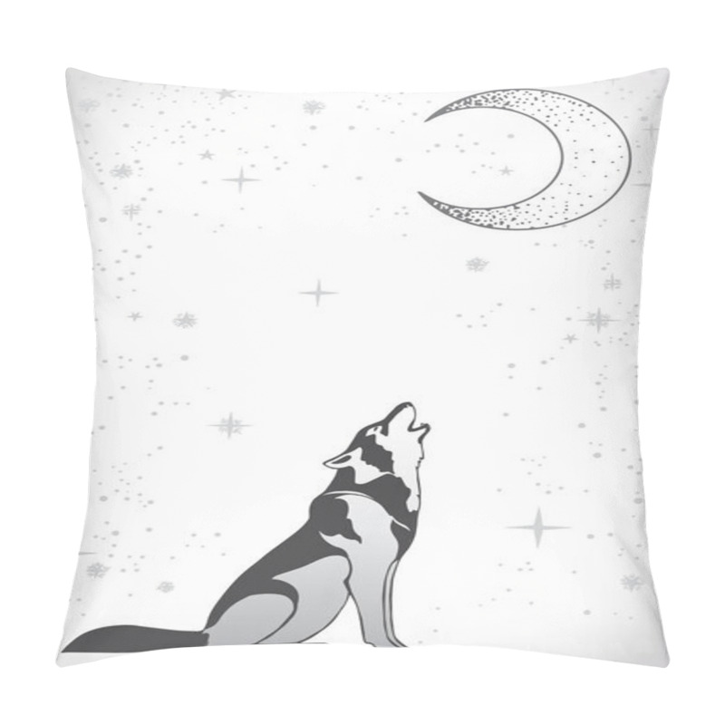 Personality  Wolf Barking On The Moon Pillow Covers