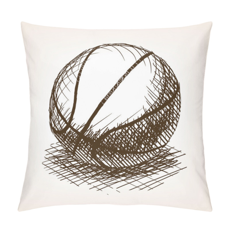 Personality  Basketball Hand Drawn Sketch Style Vector Pillow Covers