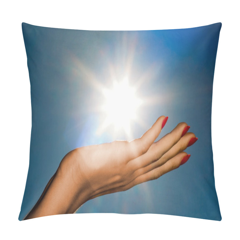 Personality  Hand And Sun Pillow Covers