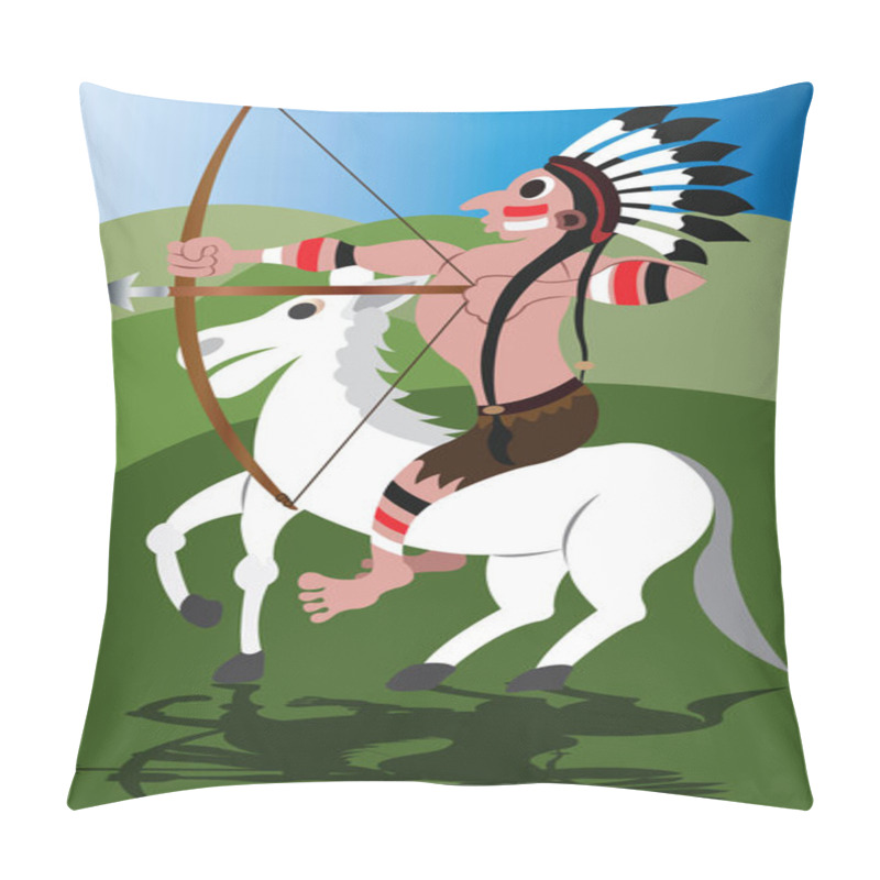 Personality  Plains Indian Warrior On Horseback Pillow Covers