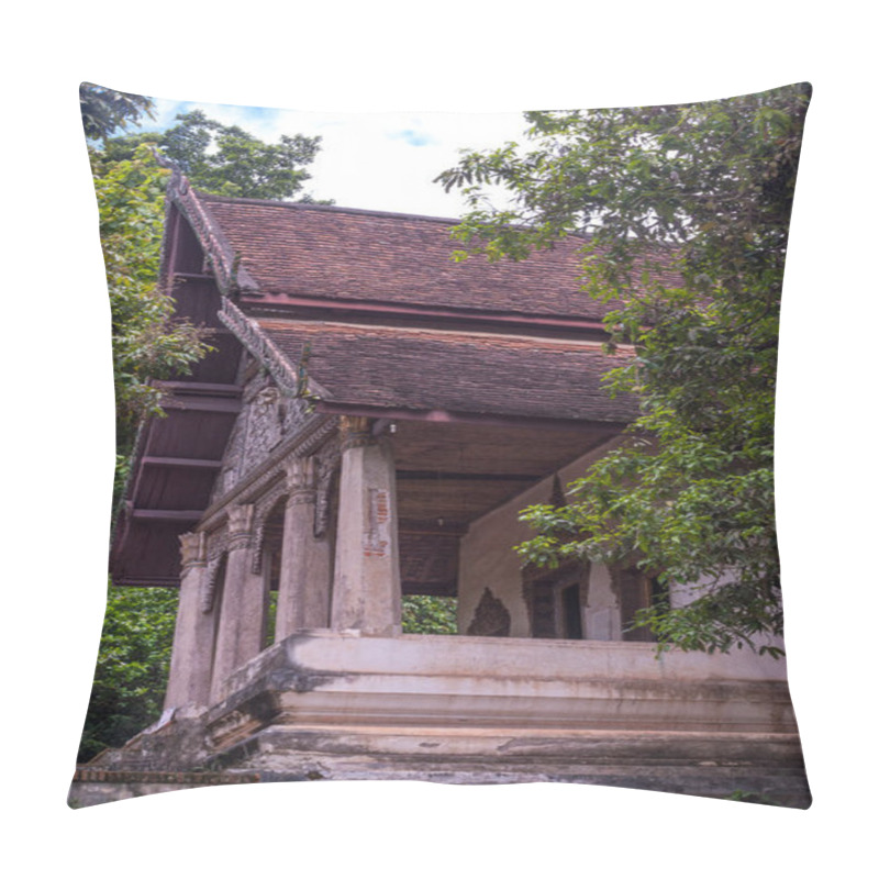 Personality  Old Buddhist Temple Pa Houak, Phousi In The Jungle In Luang Prabang, Laos, Asia . Pillow Covers