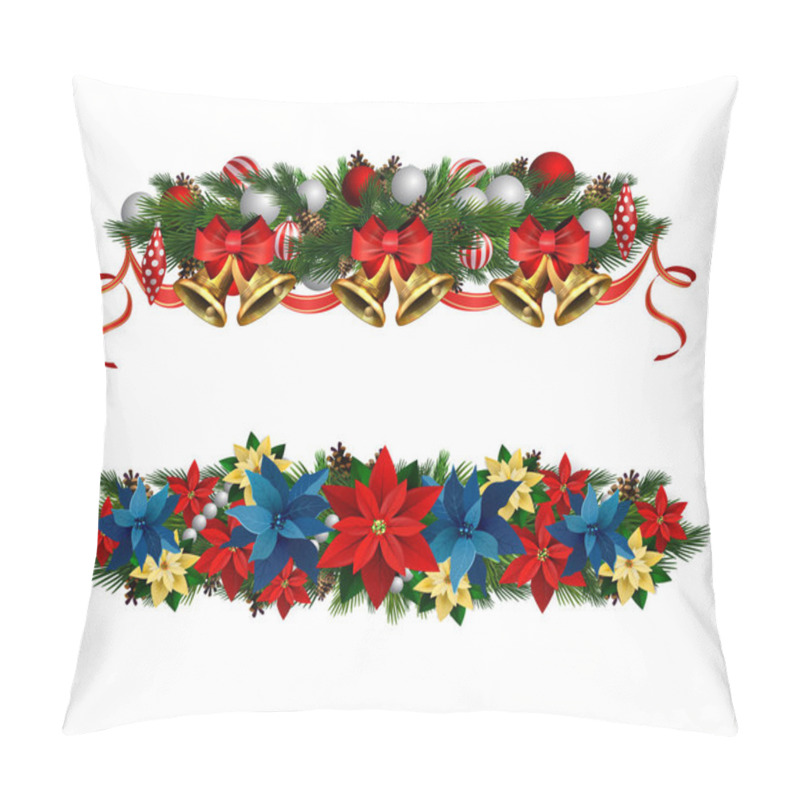 Personality  Christmas Decorations With Fir Tree Golden Jingle Bells Pillow Covers