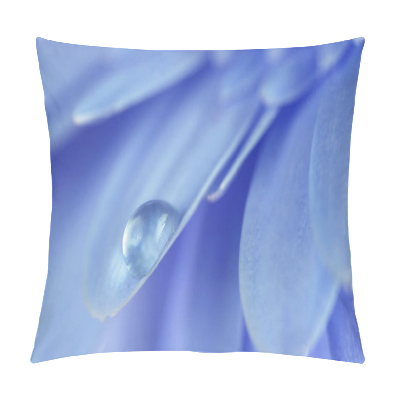 Personality  Flower With Water Drop. Blue Tones. Soft Focus. Made With Macro-lens. Pillow Covers